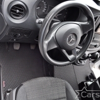 Коврики текстильные на Mercedez-Benz V-klasse II W447 (2 ряд - 2 места с проходом) (2014->)